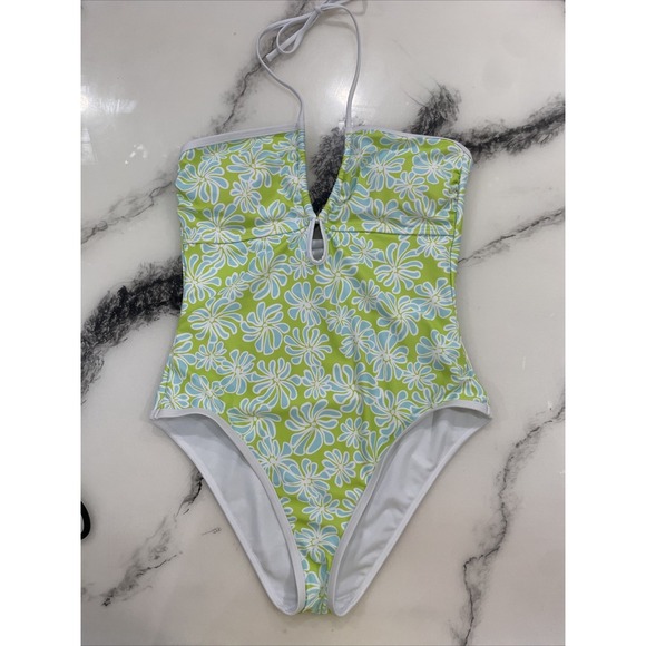 Ninety-Nine Other - Ninety-Nine Degrees Swimsuit  Womens Size L One Piece Cut Out Halter Floral